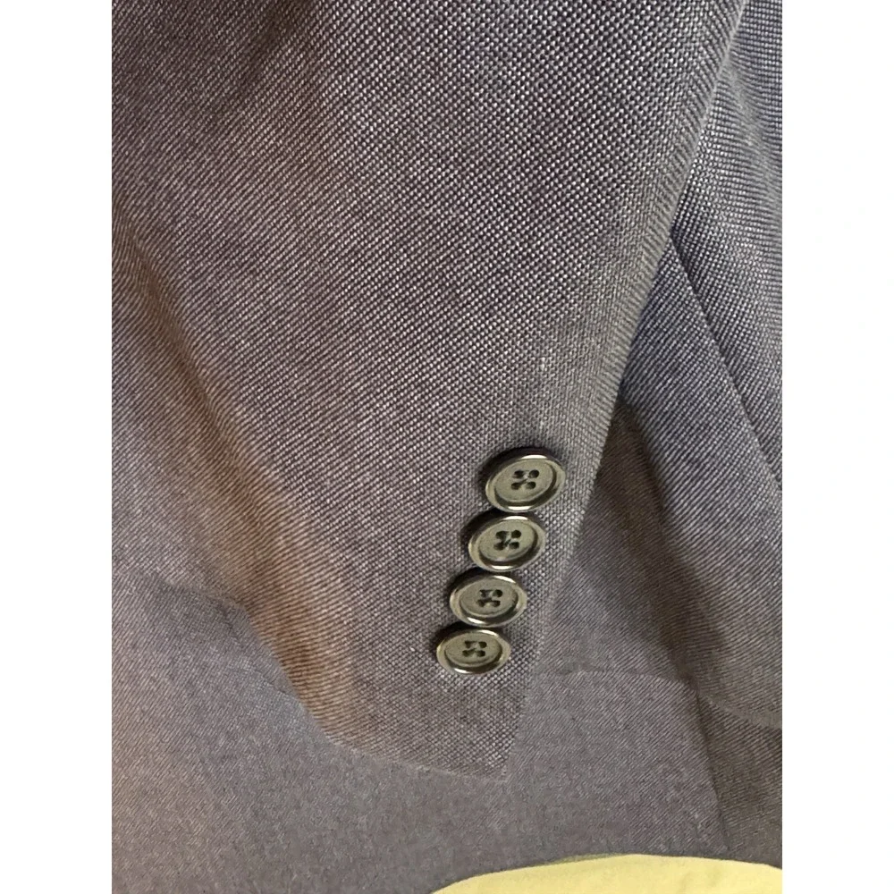 Lennox Italian Silk Wool Blazer 48L Gray Made‎ in Italy Mod Repair Button Incl